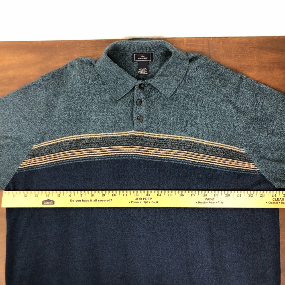 Multi-blue Dockers quarter button shirt - Picture 4 of 5